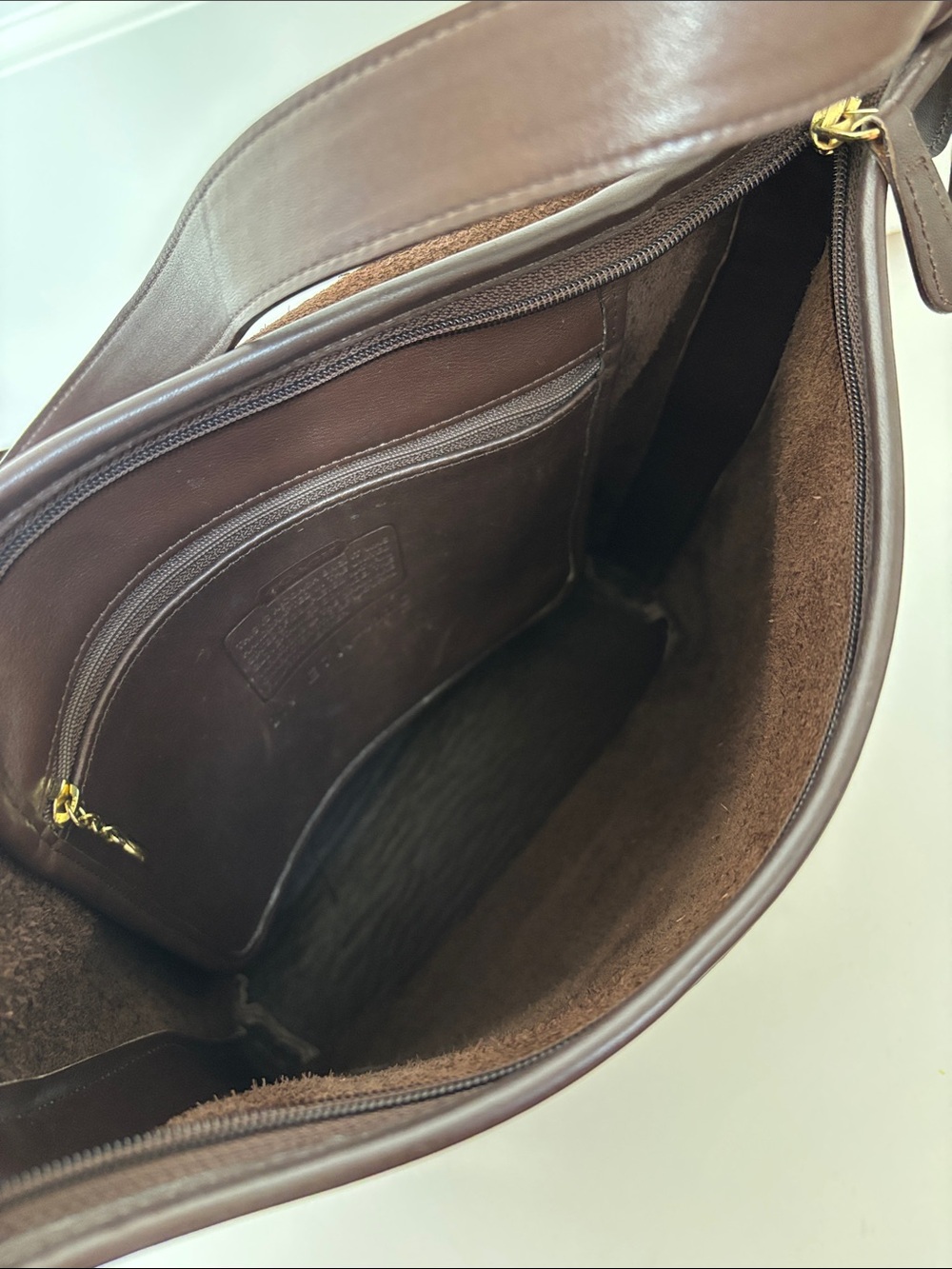 Vintage Coach 4115 Whitney Flap Crossbody Shoulder Bag Brown Leather Brass USA - Picture 7 of 15